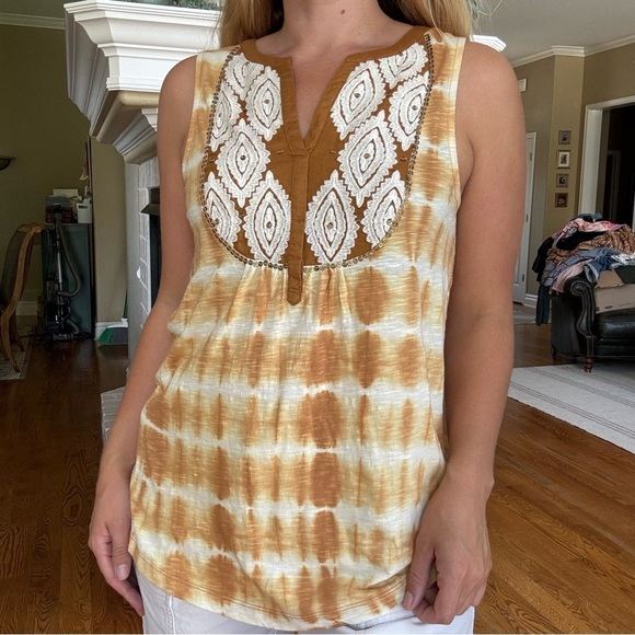 NWT Floreat Embroidered Sleeveless Layering Boho Lagenlook Top - Picture 2 of 7